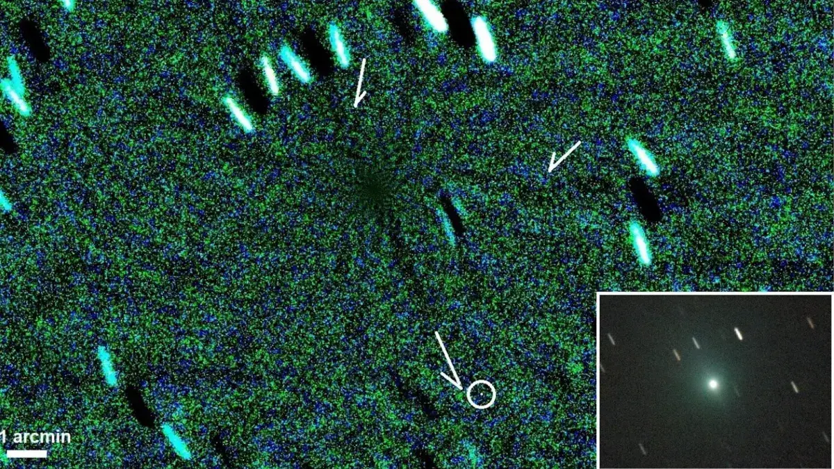 Representación artística del cometa interestelar 3I/ATLAS