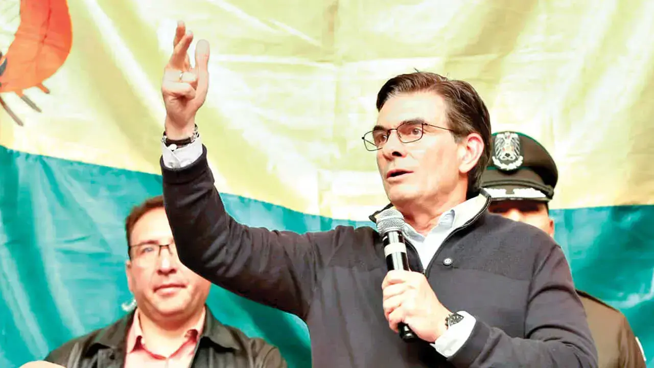 El presidente Rodrigo Paz en un acto realizado en la ciudad de Oruro.