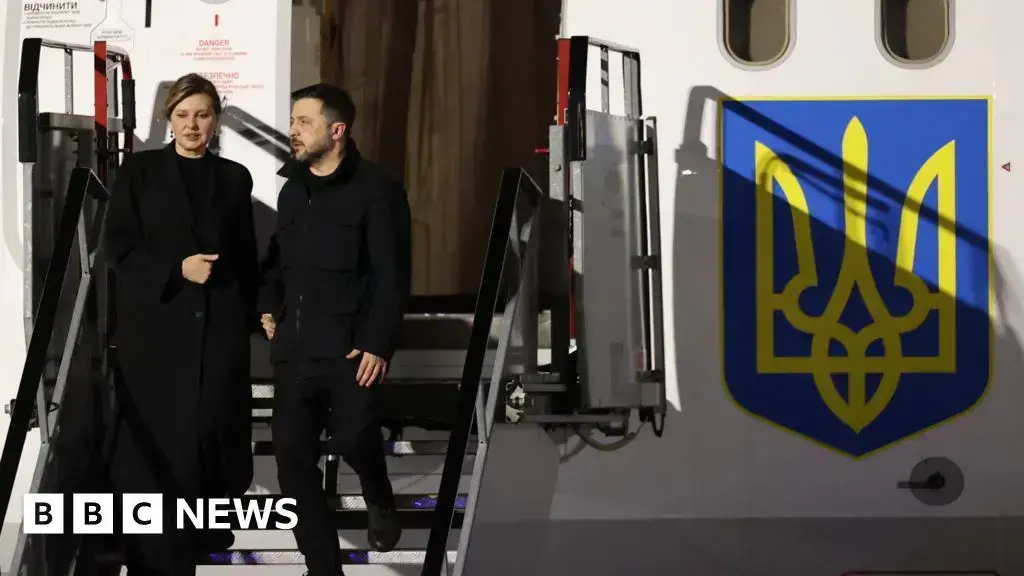 El presidente ucraniano Volodymyr Zelensky y su esposa Olena Zelenska llegaron a Dublín.