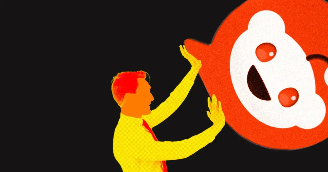 Ilustracion sobre el impacto del contenido generado por IA en Reddit.