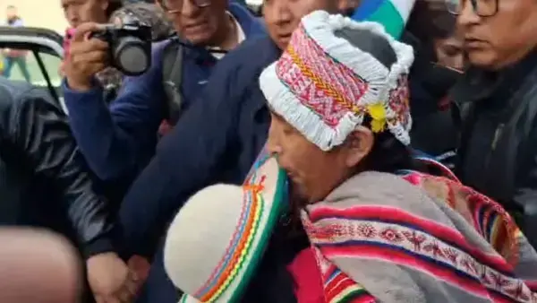 Lidia Patty al salir de la Fiscalía