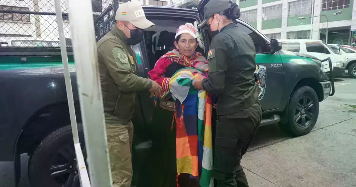 Lidia Patty, al momento de ser ingresada a dependencias policiales