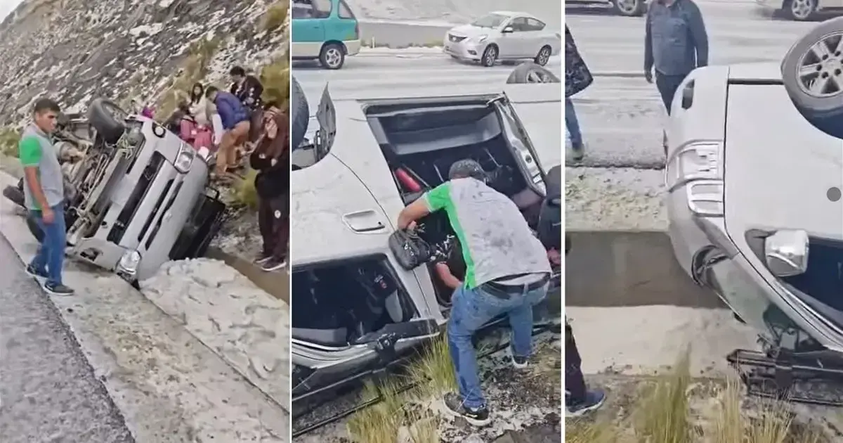 El vehículo quedó al costado de la vía