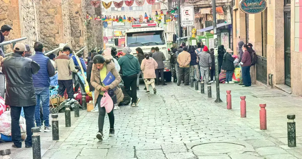 El lugar del incendio, en La Paz
