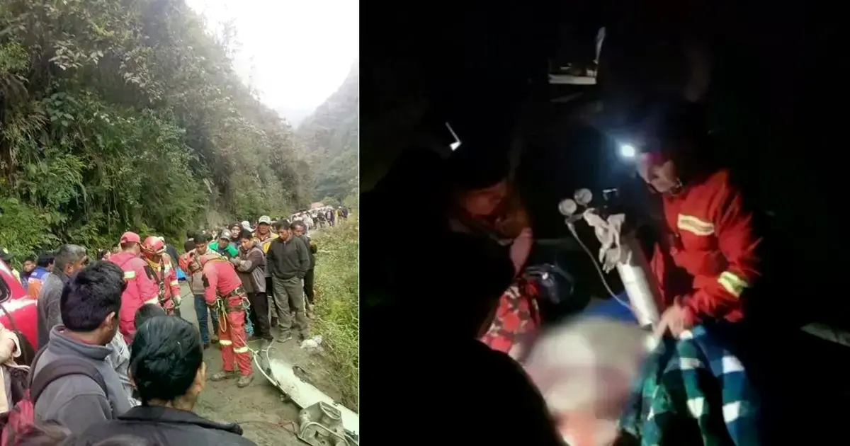 Camión accidentado en el lecho de un río.