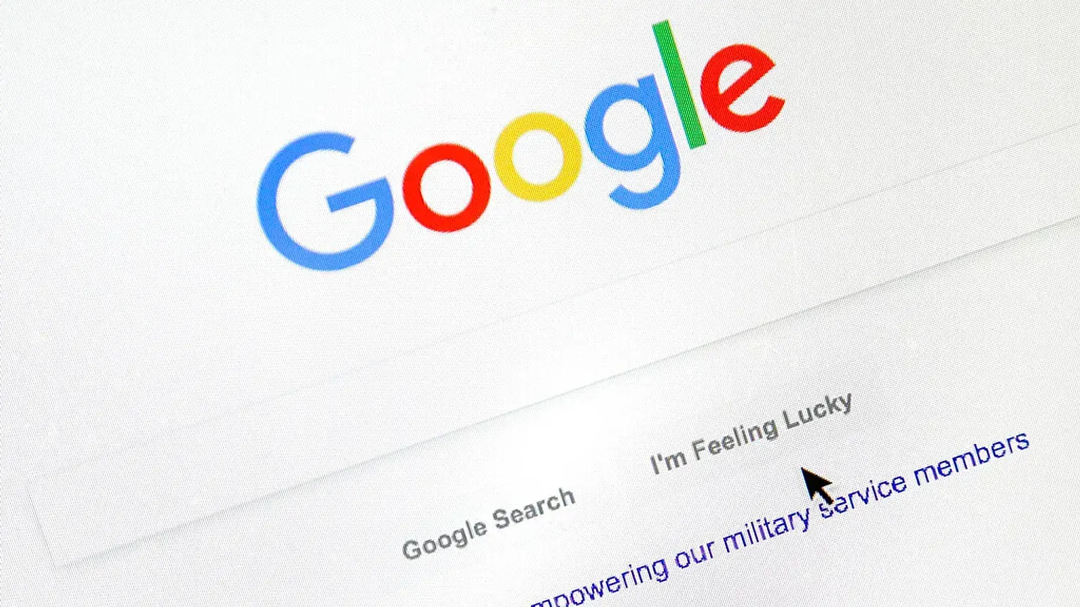 Logotipo de Google en una pantalla.