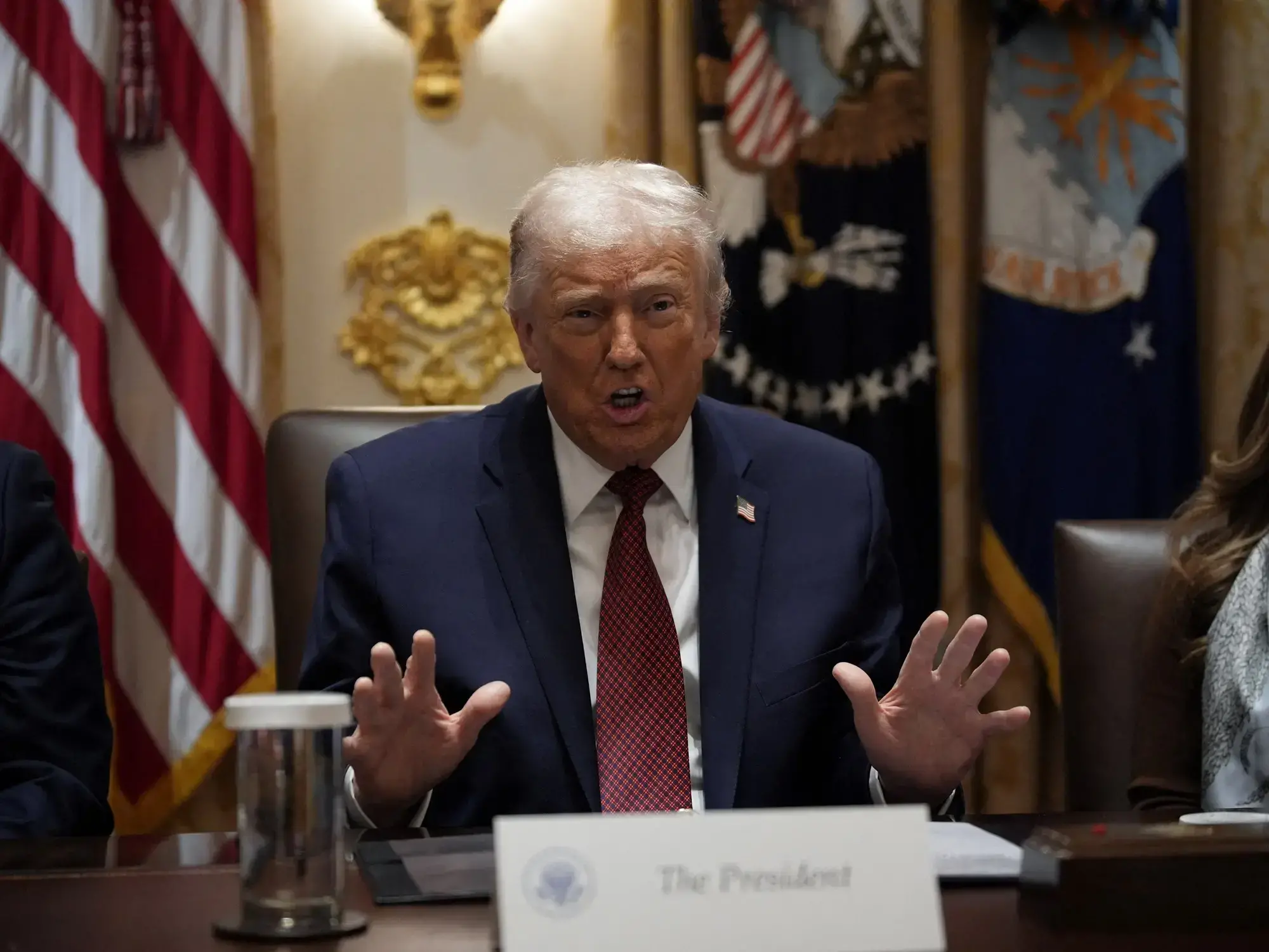 El presidente estadounidense Donald Trump durante una mesa redonda en la Casa Blanca.