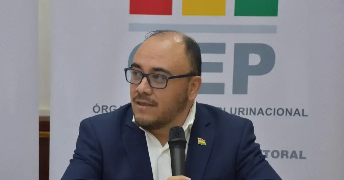 El presidente interino del TSE en rueda de prensa.