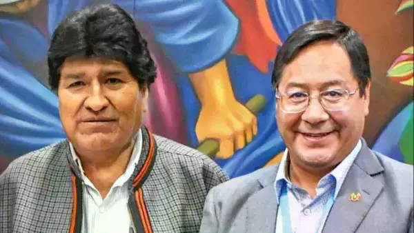 Expresidentes Evo Morales y Luis Arce.