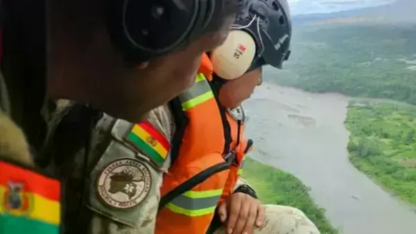 Operativo de rescate en zonas inundadas.