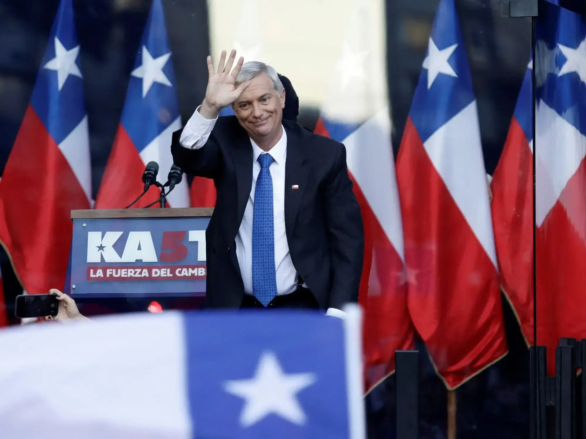 José Antonio Kast, este domingo, cuando fue a votar en Paine, en las afueras de Santiago.