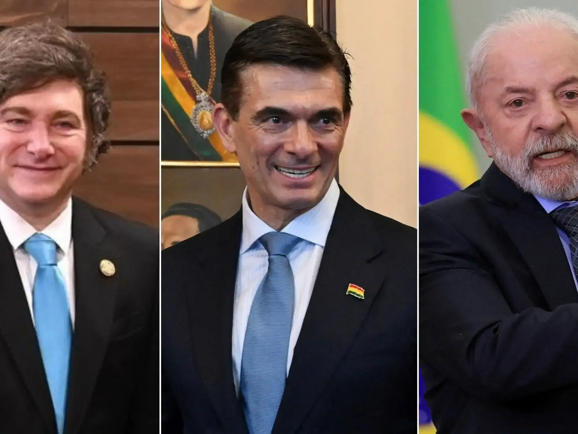 José Antonio Kast, Javier Milei y Rodrigo Paz.