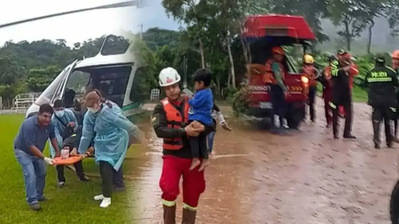 Escenas de las inundaciones en el municipio cruceño de El Torno.