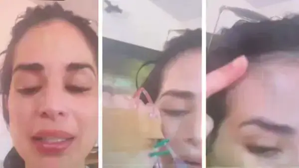Giannina García Troche muestra hematomas en un video.