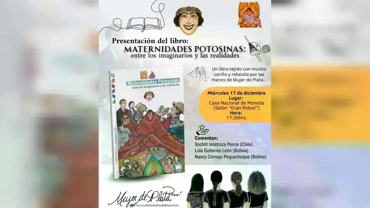 Invitación a la presentación del libro 'Maternidades potosinas: entre los imaginarios y las realidades'.