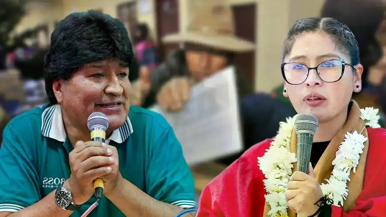 Eva Copa y Evo Morales.
