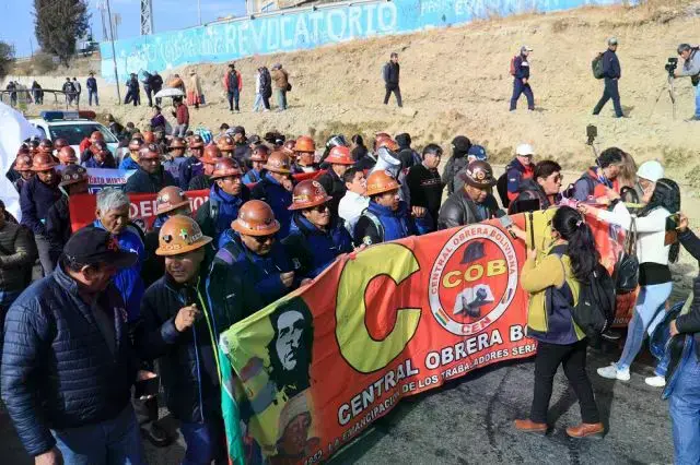 Una movilización anterior de la Central Obrera Boliviana.