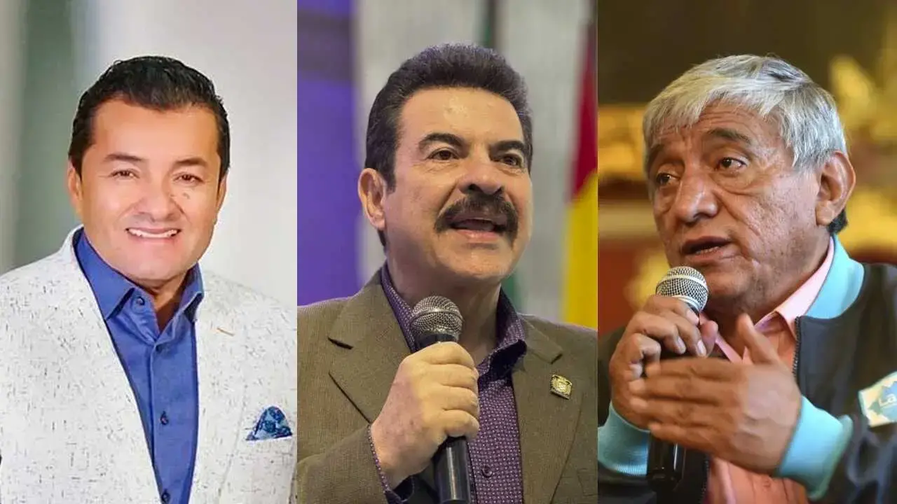 De derecha a izquierda: los alcaldes Iván Arias (La Paz), Manfred Reyes Villa (Cochabamba) y Jhonny Fernández (Santa Cruz).