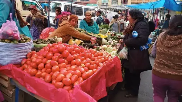 Un puesto de tomate en la zona Garita de Lima.
