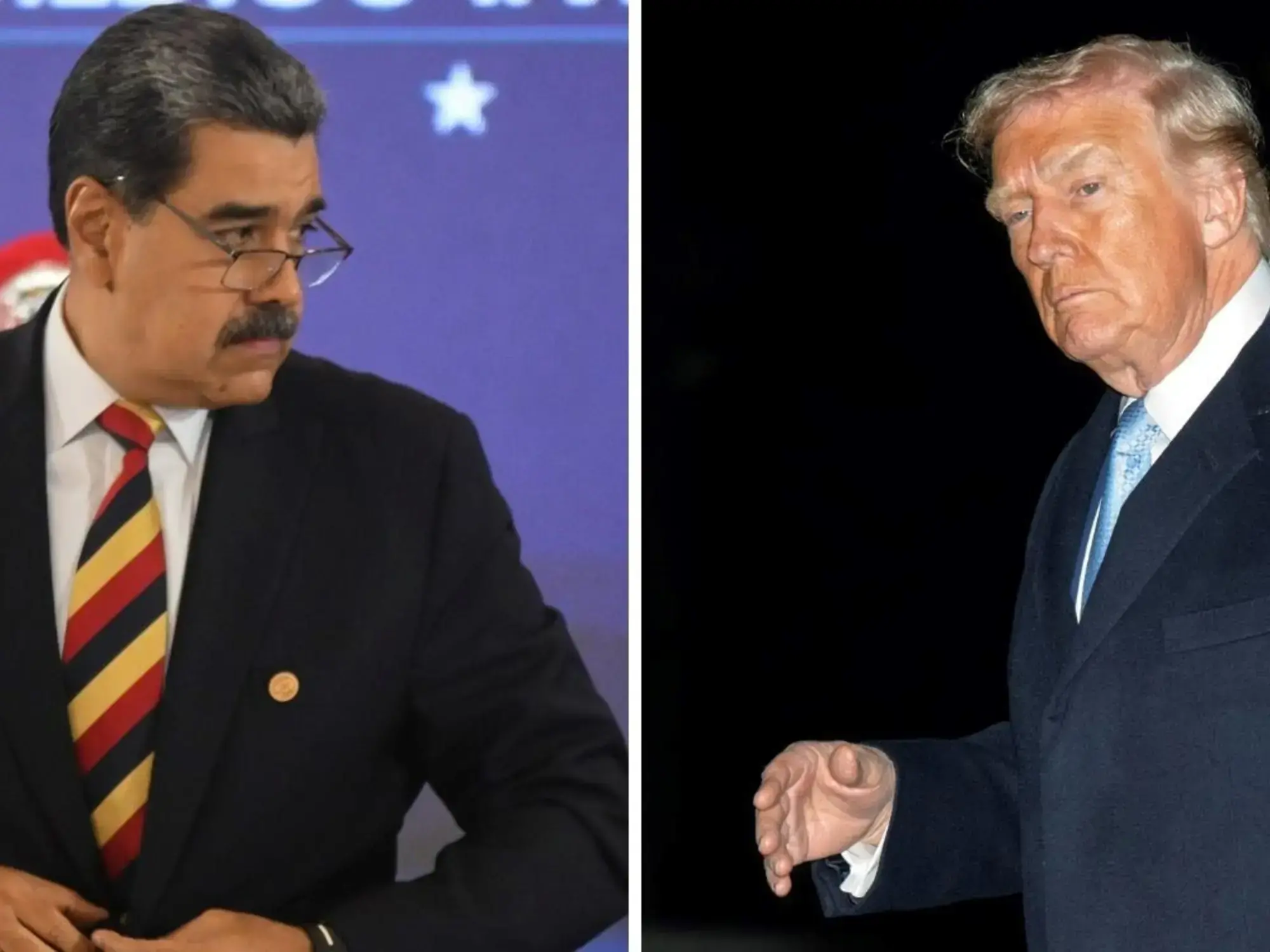 El presidente venezolano Nicolás Maduro y su par estadounidense Donald Trump.