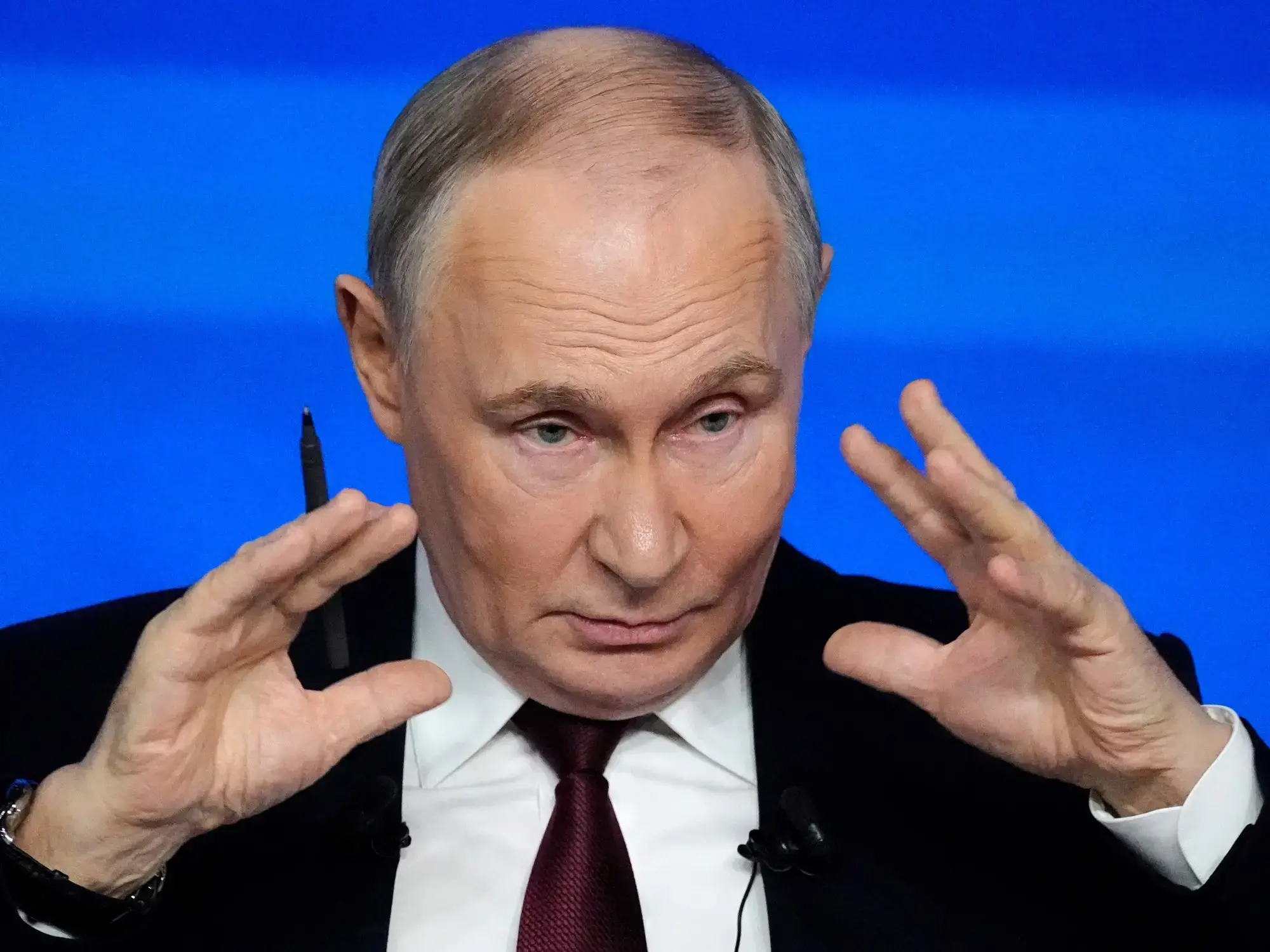 Putin durante la rueda de prensa anual en Moscú.