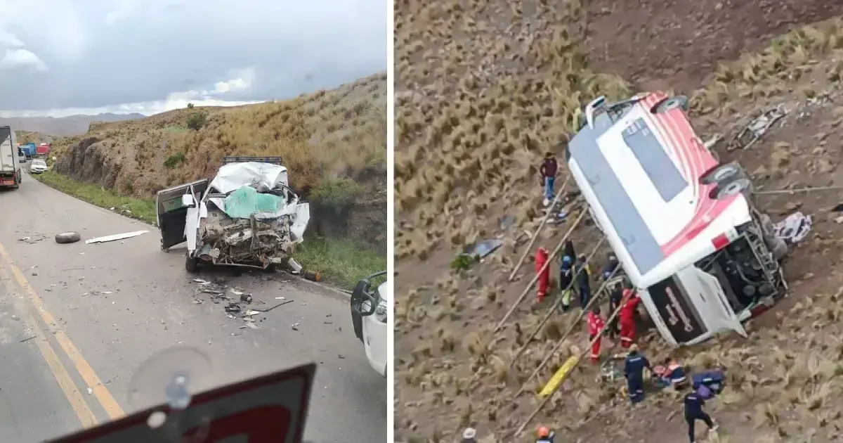 Vehículos accidentados en la ruta Cochabamba-La Paz.
