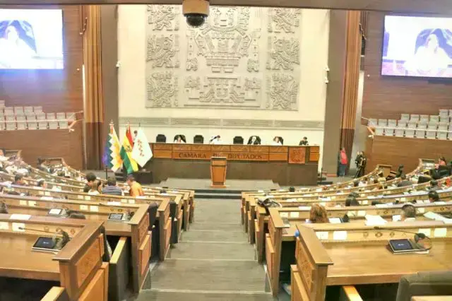 Una imagen del hemiciclo de la Cámara de Diputados, este domingo.