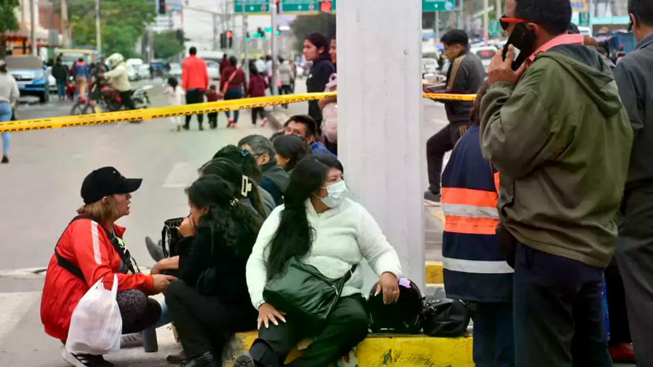 Uno de los puntos de bloqueo en Cochabamba.