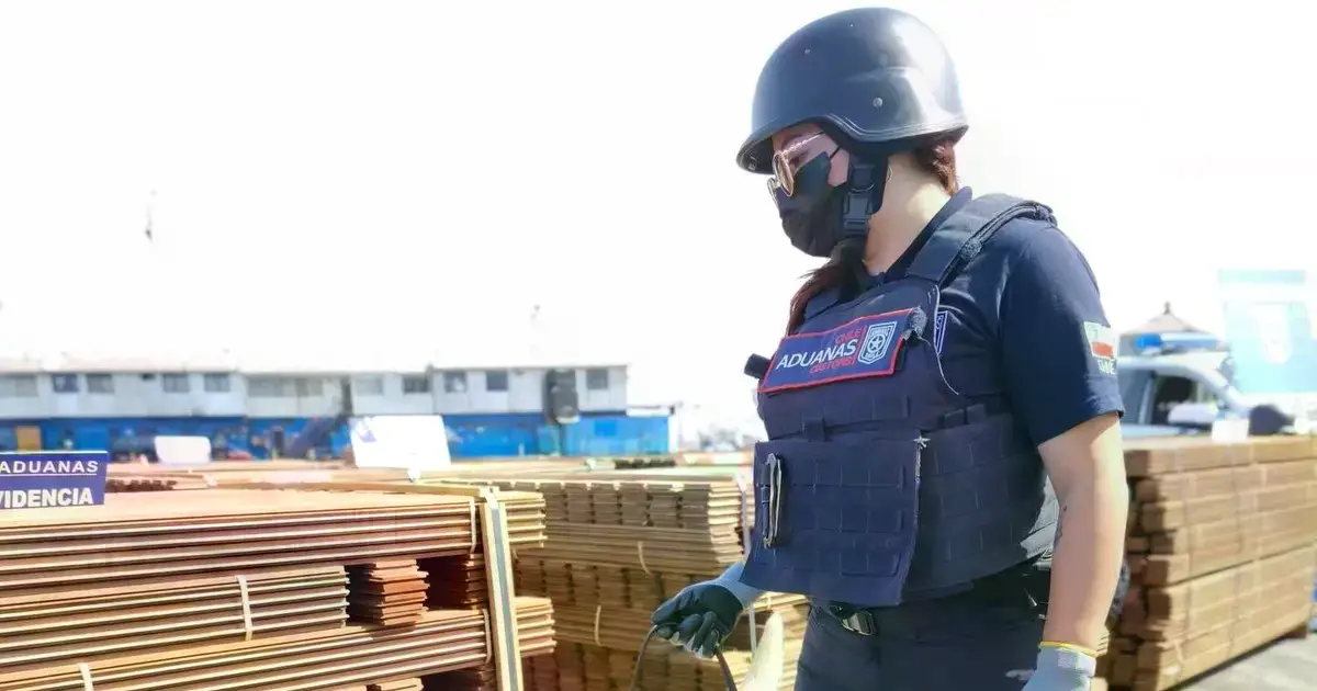 La madera incautada en el puerto de Arica, Chile.