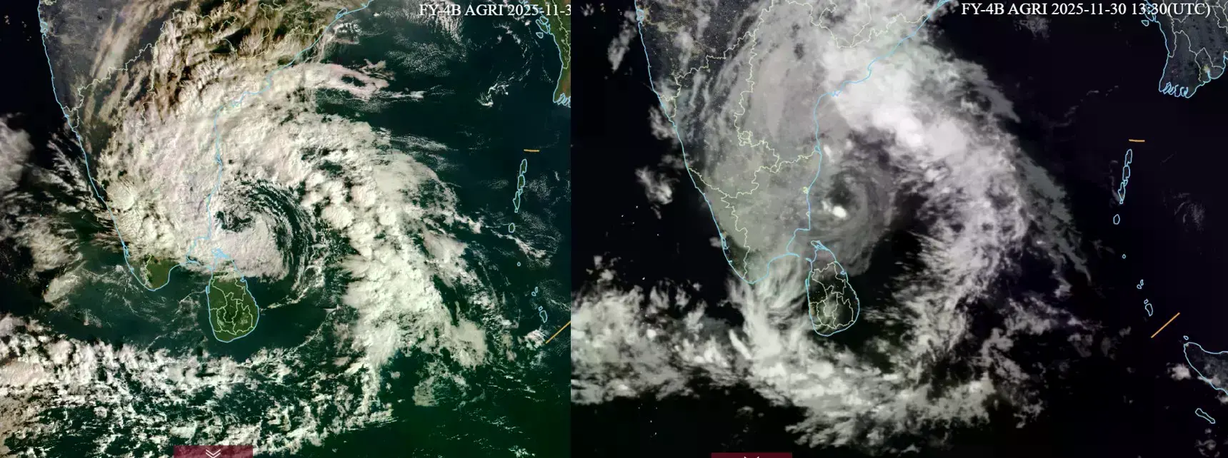 Espuma marina en la costa de Jaffna tras el ciclón Ditwah.
