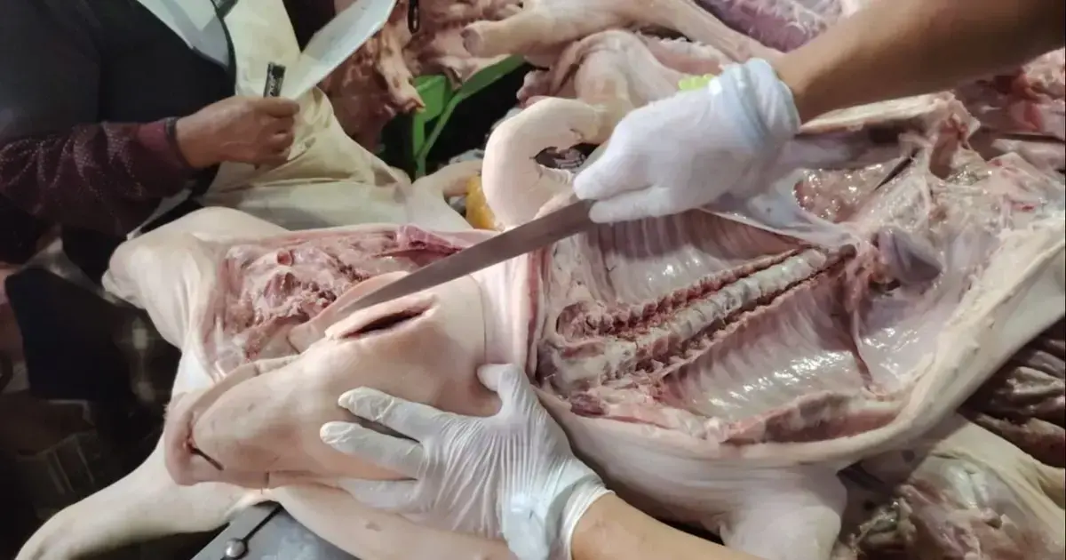 Venta de carne en el mercado Abasto.