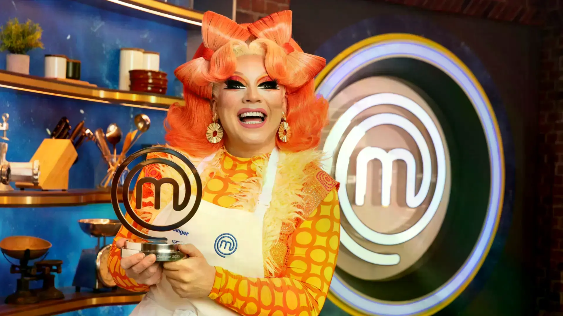 Ginger Johnson en el plató de Celebrity MasterChef