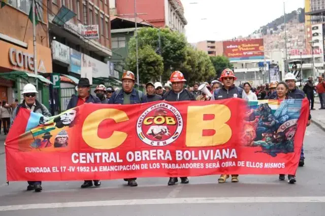 La COB se movilizó este jueves en La Paz.
