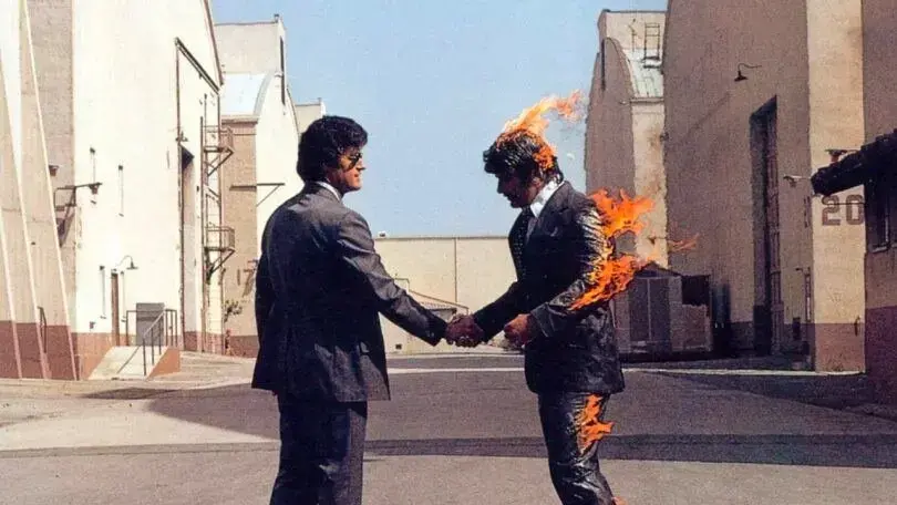 Detalle de la portada del disco 'Wish You Were Here', de Pink Floyd, lanzado en 1975.