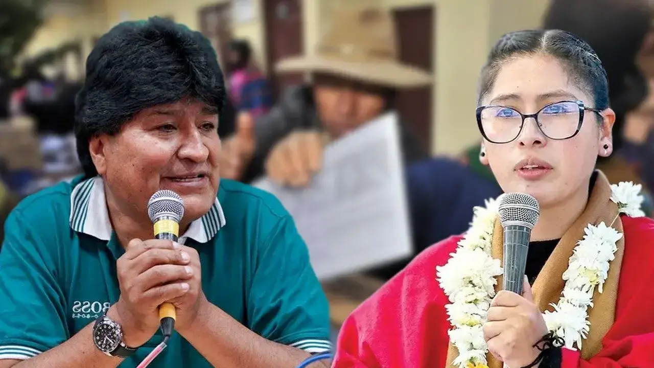 Eva Copa y Evo Morales