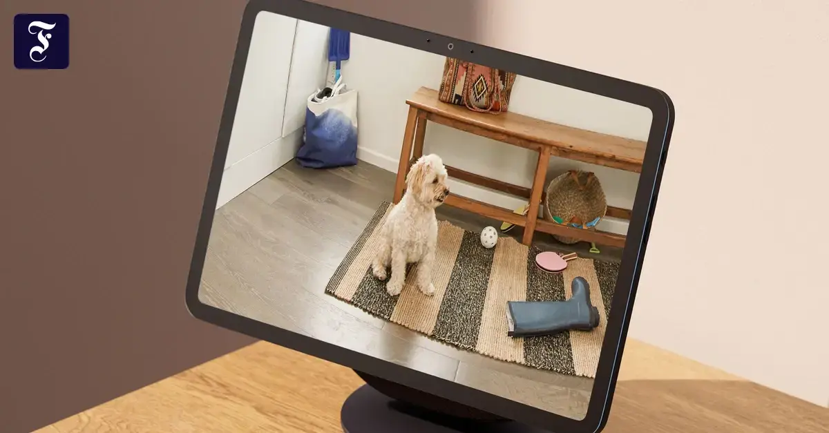 El Echo Show muestra en una pantalla la vista de la puerta de entrada de una vivienda.
