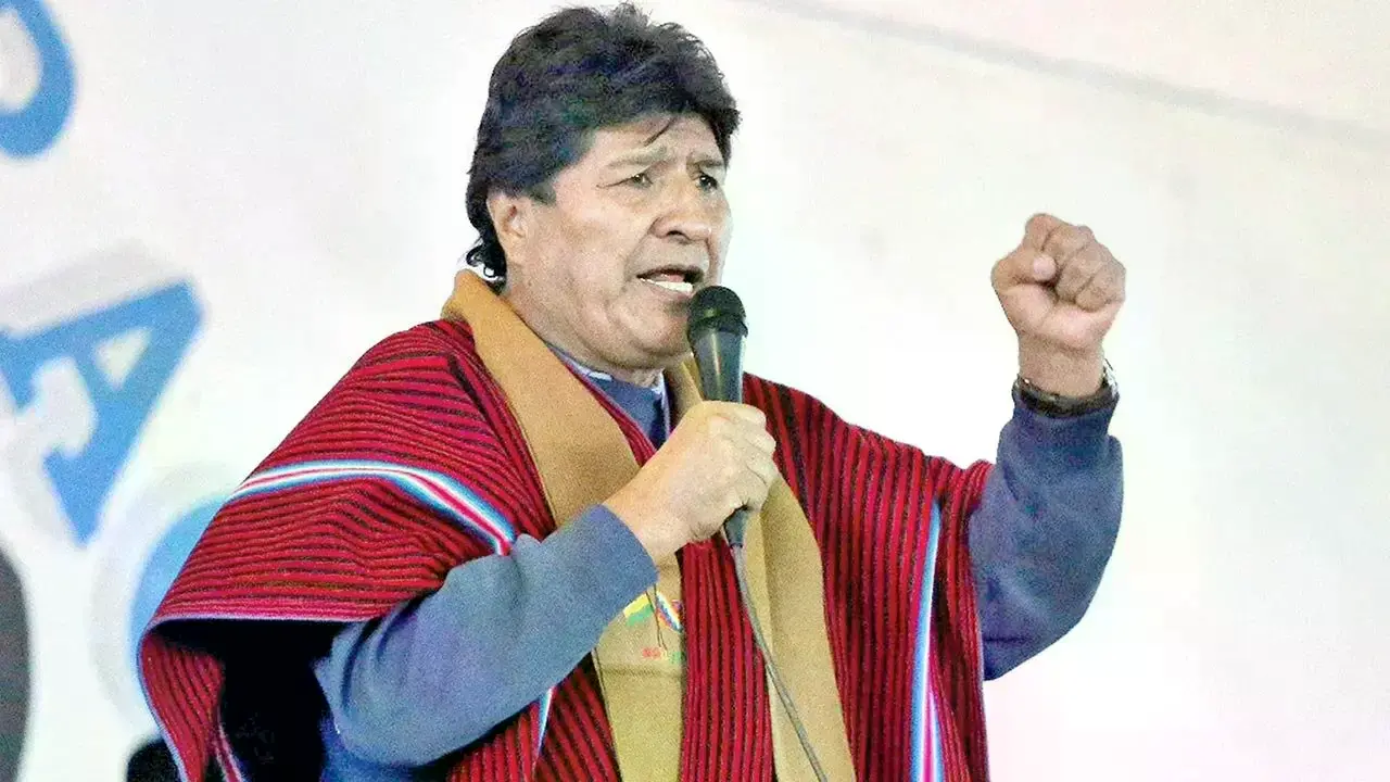 Evo Morales durante un discurso.