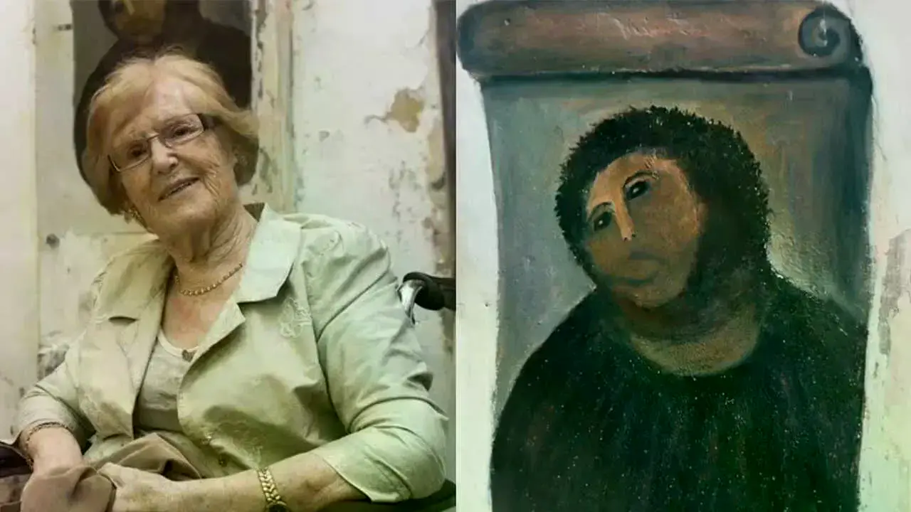 Cecilia Giménez, la restauradora accidental del Ecce Homo de Borja.