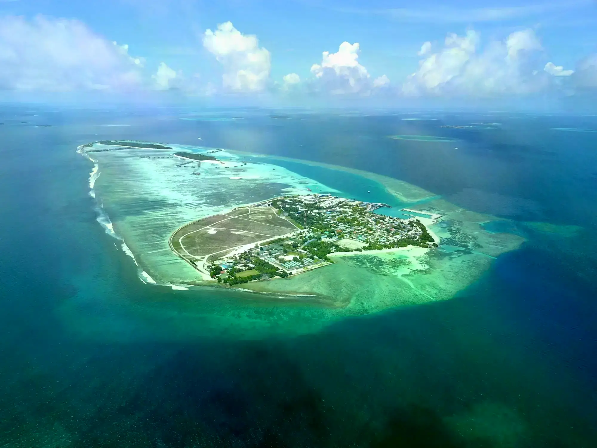 Un atolón en la remota nación de Kiribati, en el Pacífico.