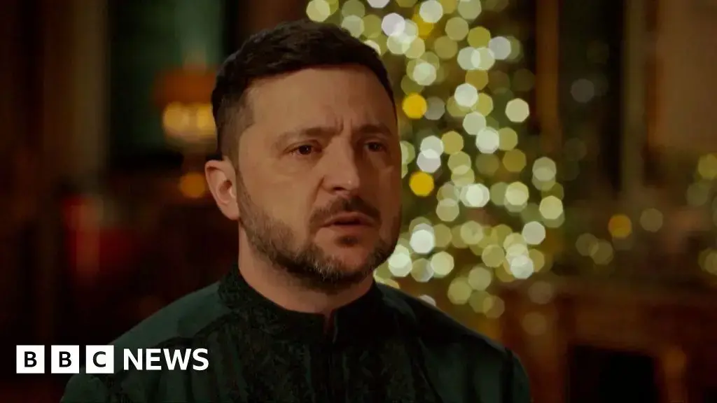 Volodymyr Zelensky durante su discurso de Año Nuevo.
