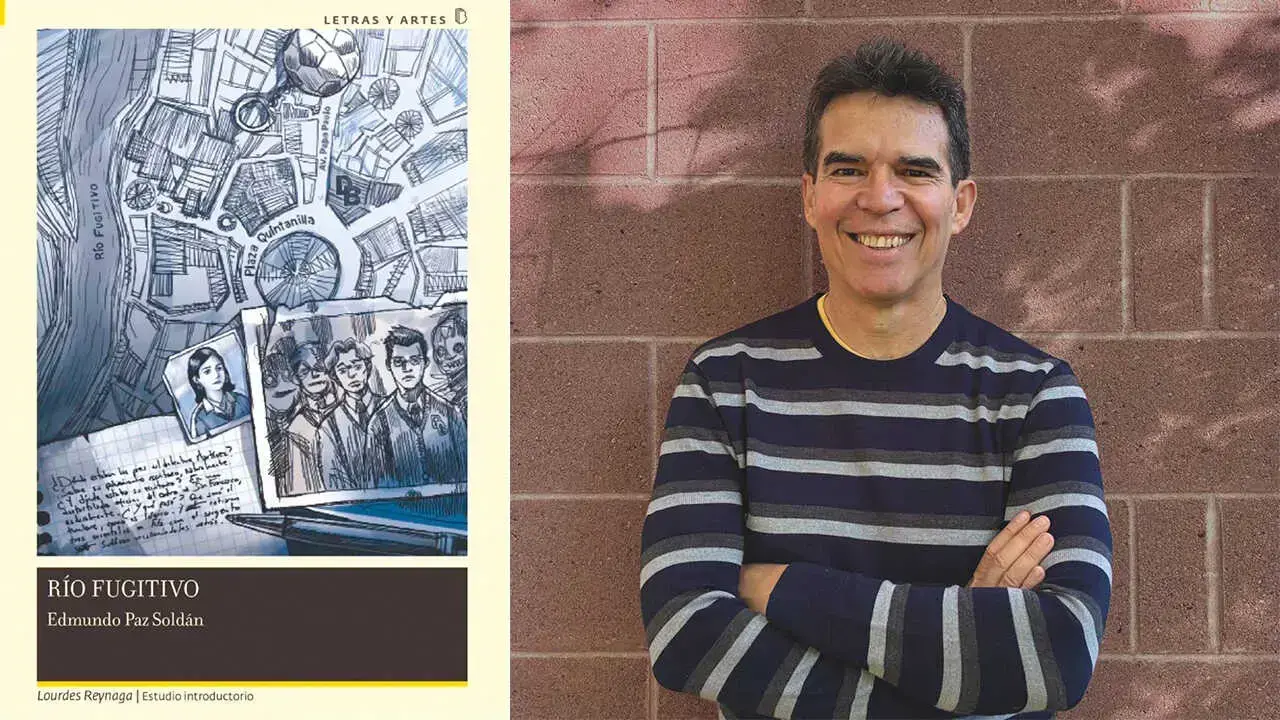 Portada de la novela 'Río Fugitivo', de Edmundo Paz Soldán, en su edición de la Biblioteca del Bicentenario de Bolivia (BBB).
