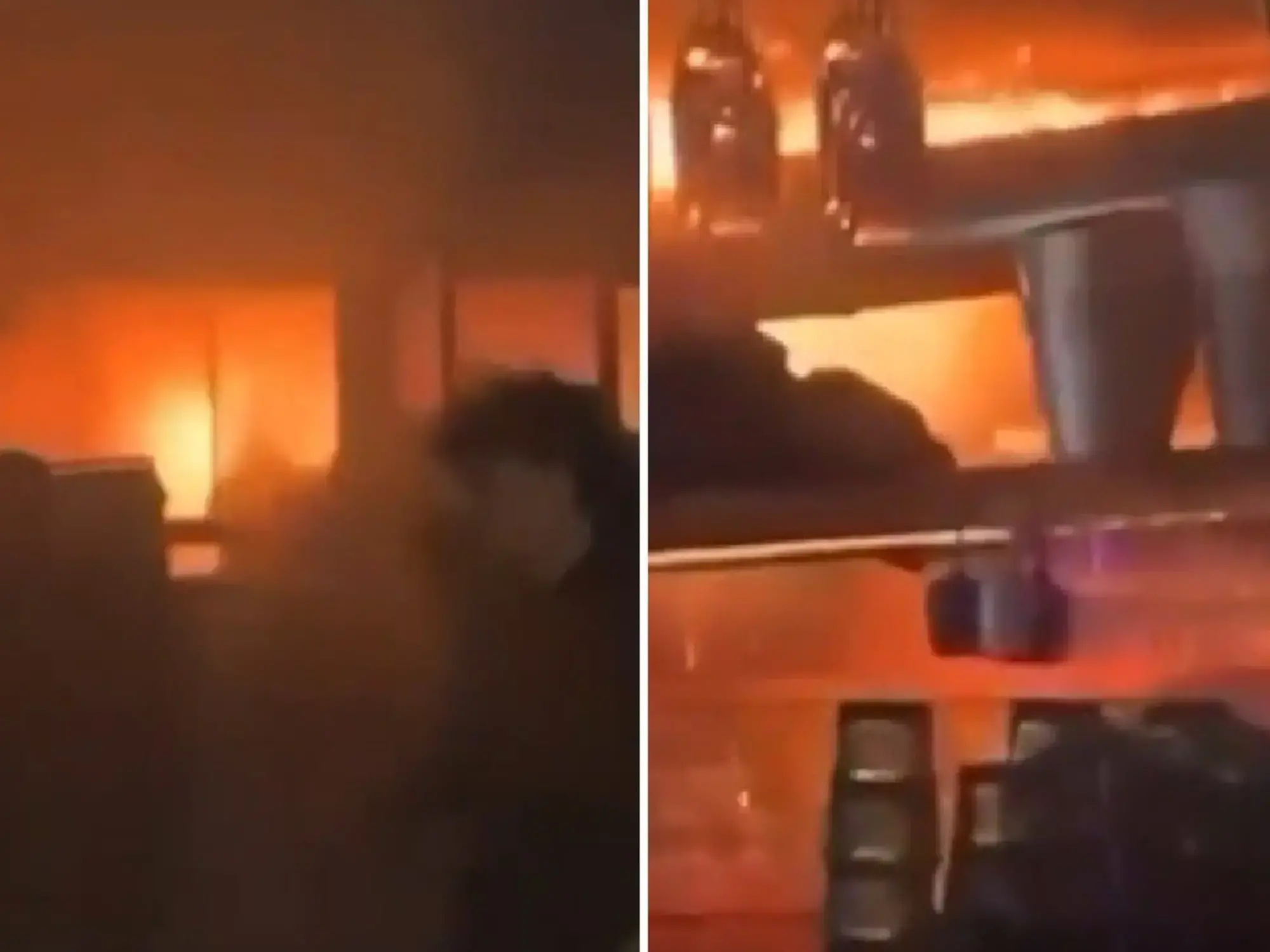 El interior del bar donde se produjo un incendio.