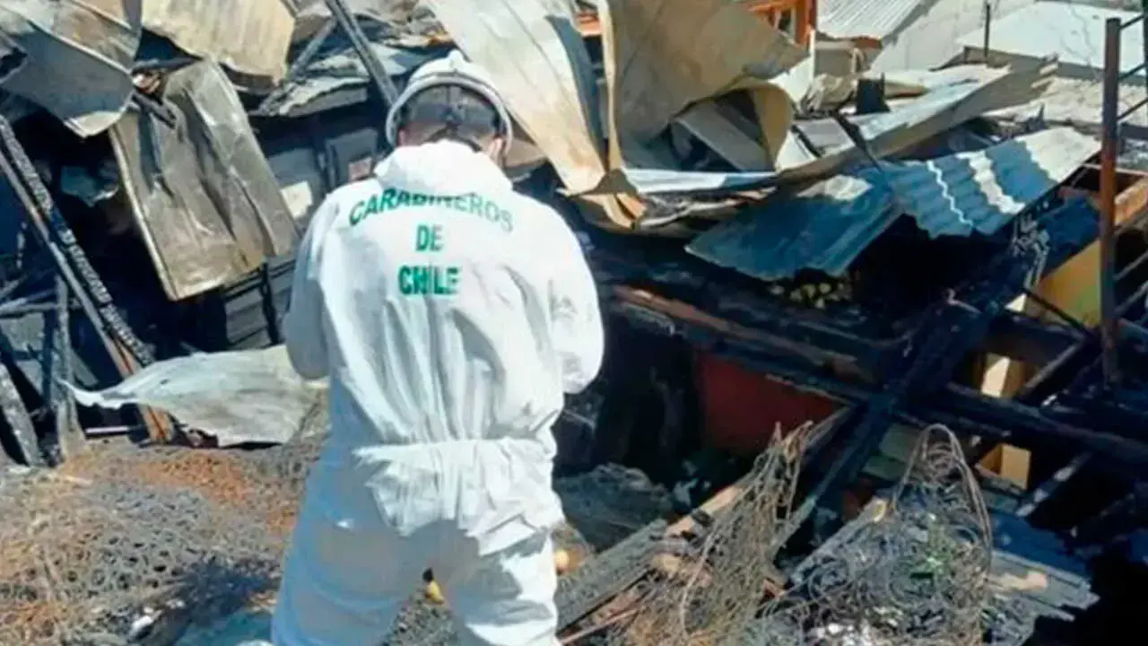 Incendio registrado en Chile donde fallecieron menores bolivianas.