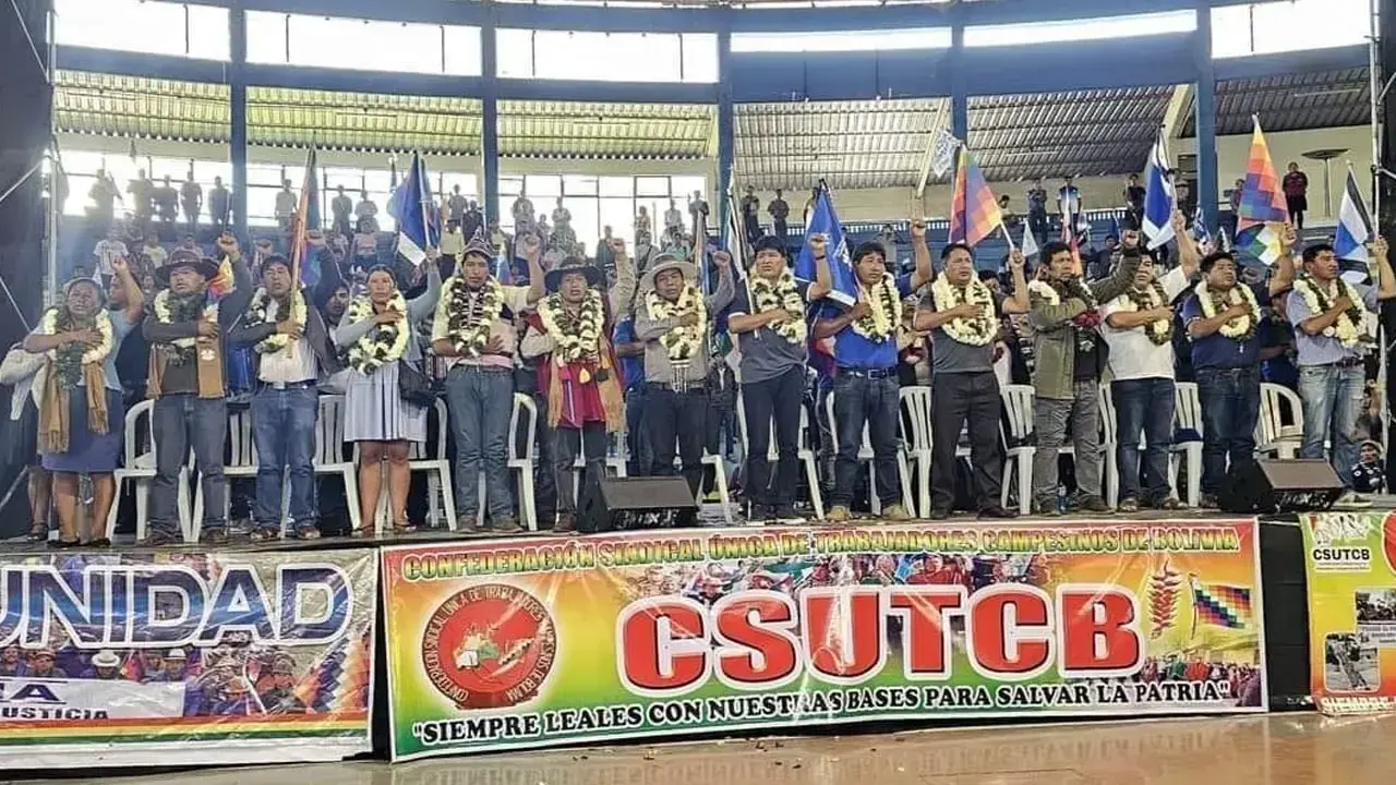 Inauguración del ampliado de la CSUTCB 'evista' en el coliseo de la Coronilla, Cochabamba, el año pasado.
