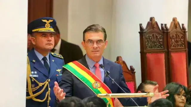 El presidente de Bolivia, Rodrigo Paz, en la inauguración del Año Judicial 2026.