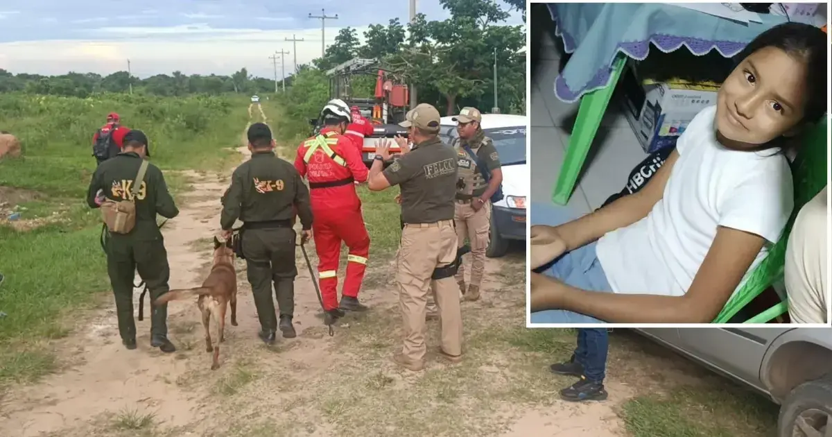 La niña es buscada con canes