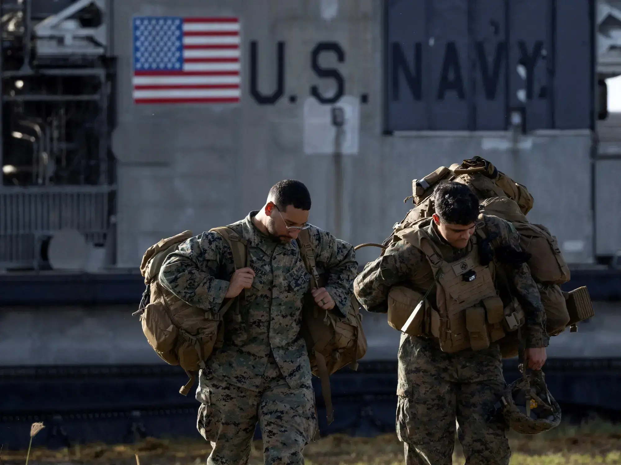 Marines estadounidenses durante un entrenamiento en Arroyo, Puerto Rico, en septiembre de 2025.