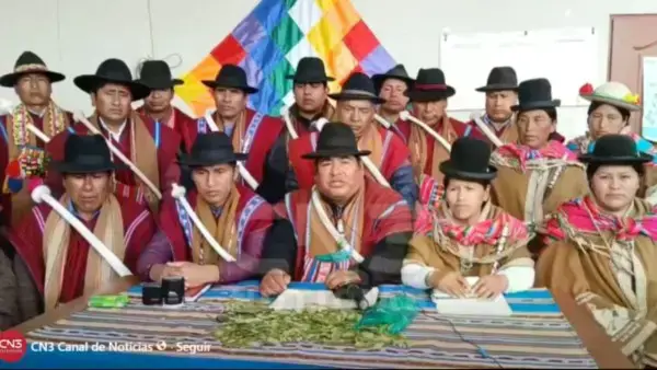 Dirigencia de la Federación de Trabajadores Campesinos Tupac Katari.