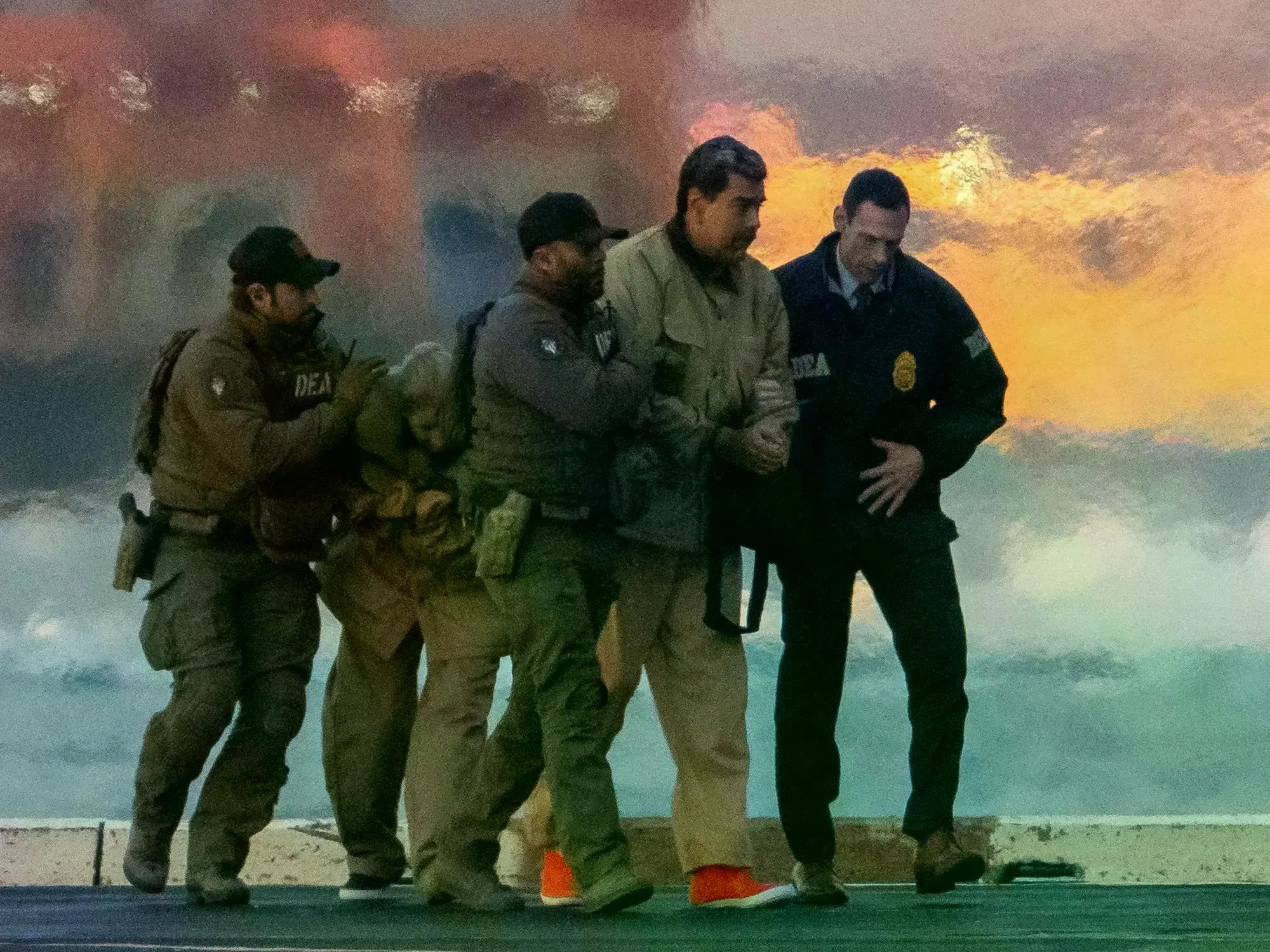 Nicolás Maduro, el lunes pasado al ser trasladado a tribunales en Nueva York.