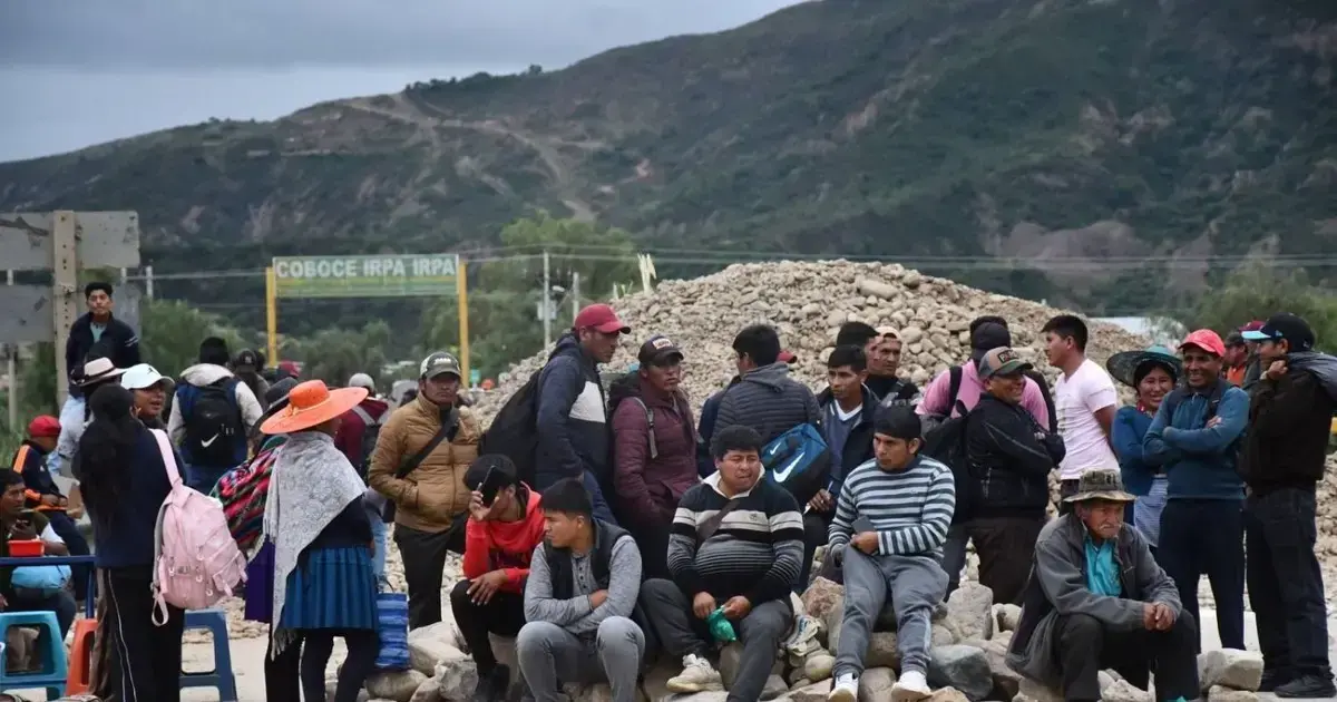 Bloqueo en Parotani, Cochabamba.
